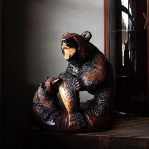 北海道 母子 熊木雕