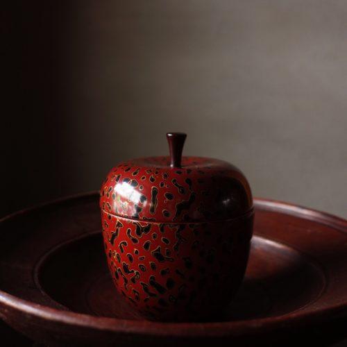 日本 輕津塗 茶罐