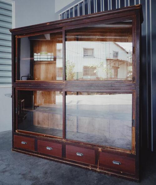 日本 古玻璃大櫃
